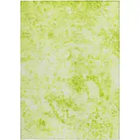 Photo of Lime Green Abstract Washable Non Skid Indoor Outdoor Area Rug