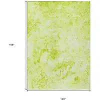 Photo of Lime Green Abstract Washable Non Skid Indoor Outdoor Area Rug