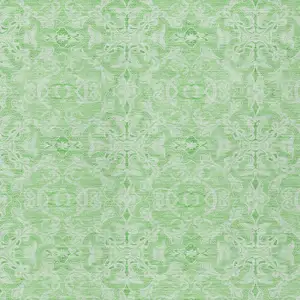 Photo of Lime Green And Green Medallion Washable Indoor Outdoor Area Rug