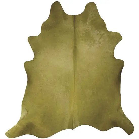 Lime Green Cowhide Hand Knotted Area Rug Photo 3