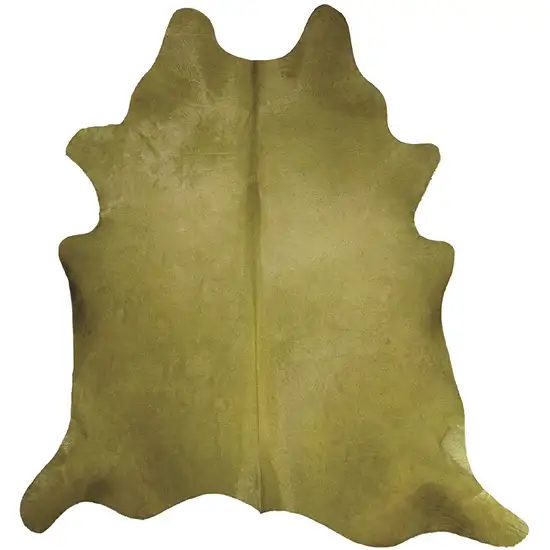 Lime Green Cowhide Hand Knotted Area Rug Photo 1