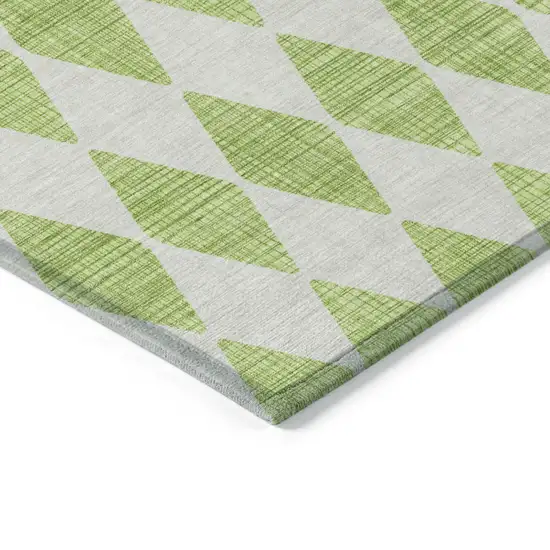 Lime Green Geometric Washable Indoor Outdoor Area Rug Photo 4