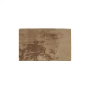 Photo of Luxe Faux Rabbit Fur Rectangular Rug    - Taupe