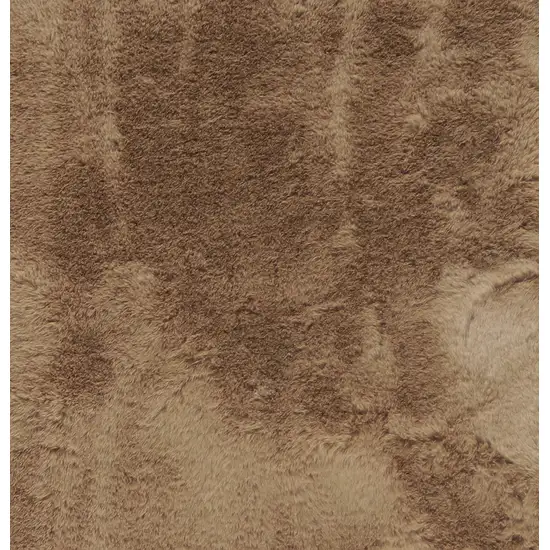 Luxe Faux Rabbit Fur Rectangular Rug    - Taupe Photo 3