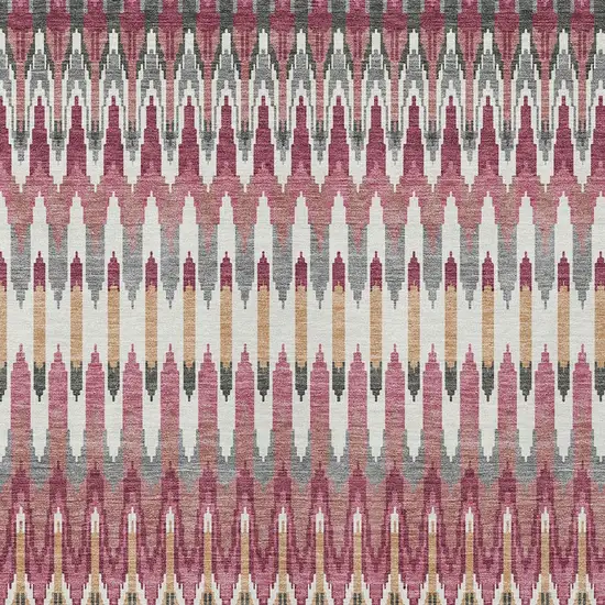 Mauve Merlot And Ivory Southwestern Washable Indoor Outdoor Area Rug Photo 7