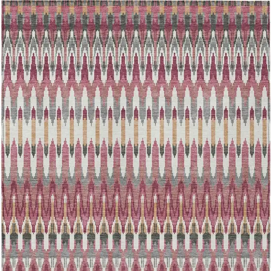 Mauve Merlot And Ivory Southwestern Washable Indoor Outdoor Area Rug Photo 8