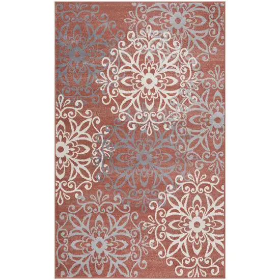 Medallion Power Loom Stain Resistant Area Rug Photo 1