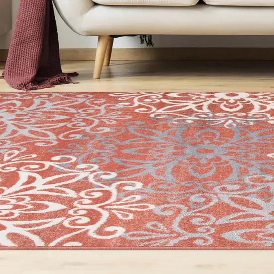 Medallion Power Loom Stain Resistant Area Rug Photo 6