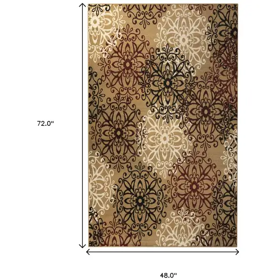 Medallion Power Loom Stain Resistant Area Rug Photo 8