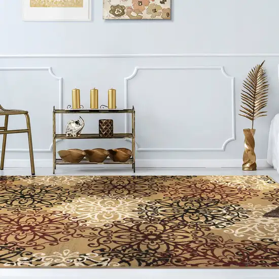 Medallion Power Loom Stain Resistant Area Rug Photo 7