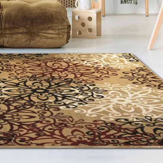 Medallion Power Loom Stain Resistant Area Rug Photo 5