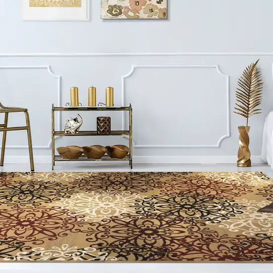 Medallion Power Loom Stain Resistant Area Rug Photo 7