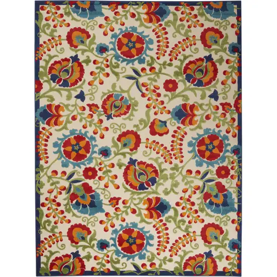 Multicolor Floral Indoor Outdoor Area Rug Photo 6