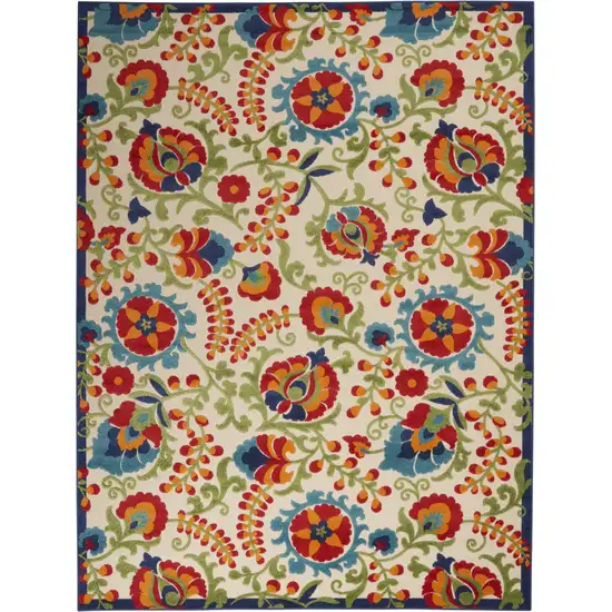 Multicolor Floral Indoor Outdoor Area Rug Photo 1