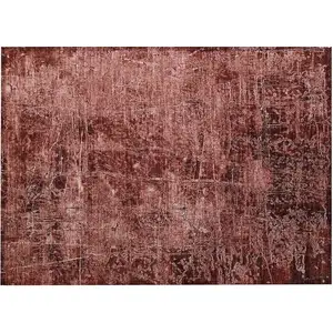 Photo of Merlot Abstract Washable Non Skid Indoor Outdoor Area Rug