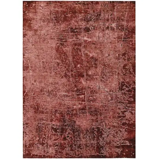 Merlot Abstract Washable Non Skid Indoor Outdoor Area Rug Photo 2