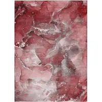 Photo of Merlot Abstract Washable Non Skid Indoor Outdoor Area Rug