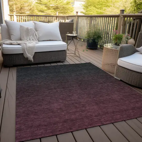 Merlot And Charcoal Abstract Washable Indoor Outdoor Area Rug Photo 8