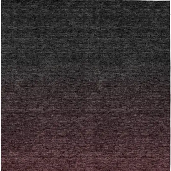 Merlot And Charcoal Abstract Washable Indoor Outdoor Area Rug Photo 6