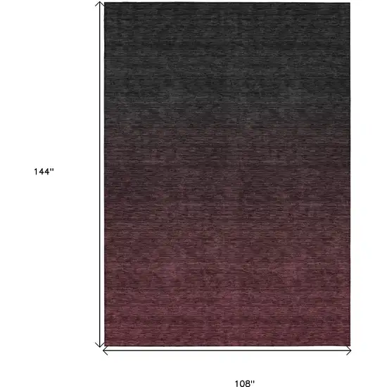 Merlot And Charcoal Abstract Washable Indoor Outdoor Area Rug Photo 3