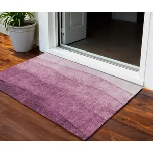 Photo of Merlot Blush And Pink Ombre Washable Indoor Outdoor Area Rug