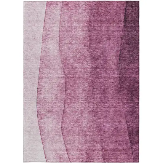 Merlot Blush And Pink Ombre Washable Indoor Outdoor Area Rug Photo 4