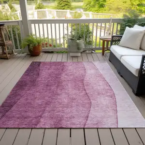 Photo of Merlot Blush And Pink Ombre Washable Indoor Outdoor Area Rug