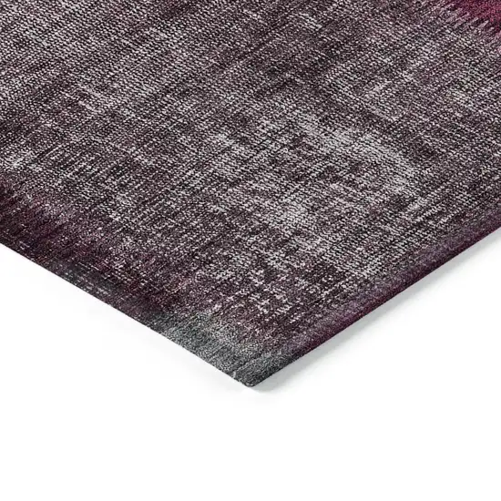 Merlot Burgundy And Gray Patchwork Washable Indoor Outdoor Area Rug Photo 4