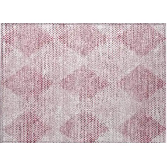 Merlot Geometric Washable Non Skid Indoor Outdoor Area Rug Photo 4