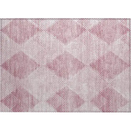 Merlot Geometric Washable Non Skid Indoor Outdoor Area Rug Photo 2