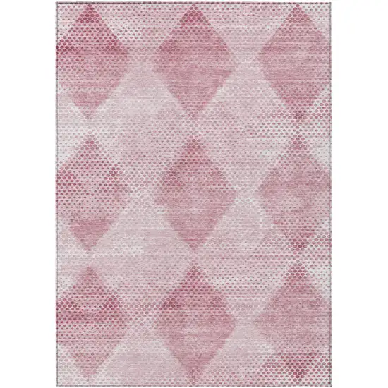 Merlot Geometric Washable Non Skid Indoor Outdoor Area Rug Photo 2