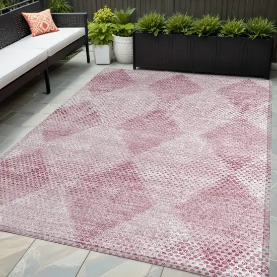 Merlot Geometric Washable Non Skid Indoor Outdoor Area Rug Photo 1