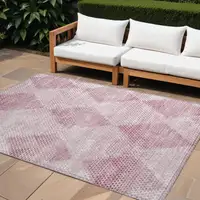 Photo of Merlot Geometric Washable Non Skid Indoor Outdoor Area Rug