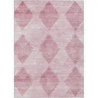 Photo of Merlot Geometric Washable Non Skid Indoor Outdoor Area Rug