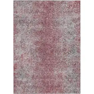 Photo of Merlot Silver And Gray Oriental Washable Indoor Outdoor Area Rug