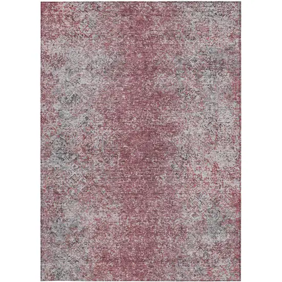 Merlot Silver And Gray Oriental Washable Indoor Outdoor Area Rug Photo 7