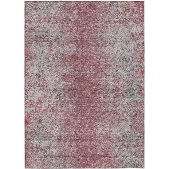 Merlot Silver And Gray Oriental Washable Indoor Outdoor Area Rug Photo 2