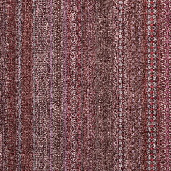 Merlot Striped Washable Non Skid Indoor Outdoor Area Rug Photo 6