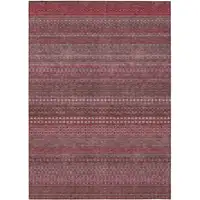 Photo of Merlot Striped Washable Non Skid Indoor Outdoor Area Rug