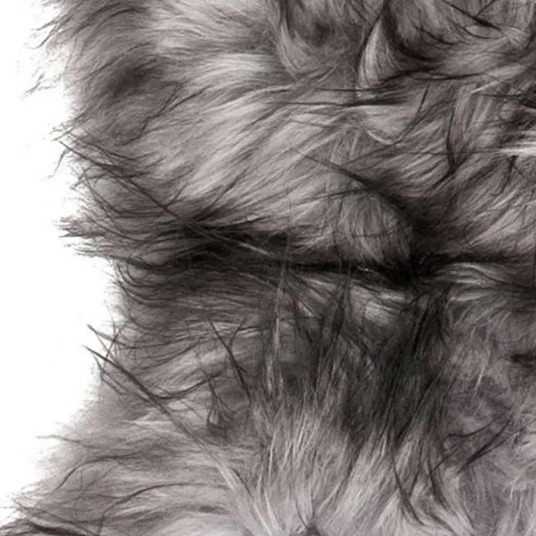 Metallic Silver Sheepskin Single Long-Haired - Area Rug Photo 5