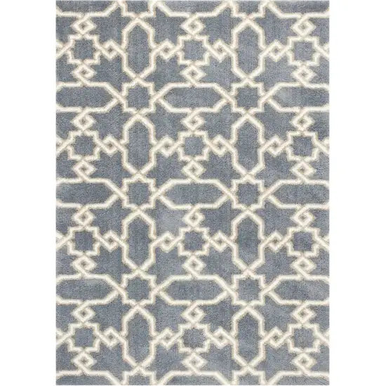 Microfiber Slate Blue Area Rug Photo 3