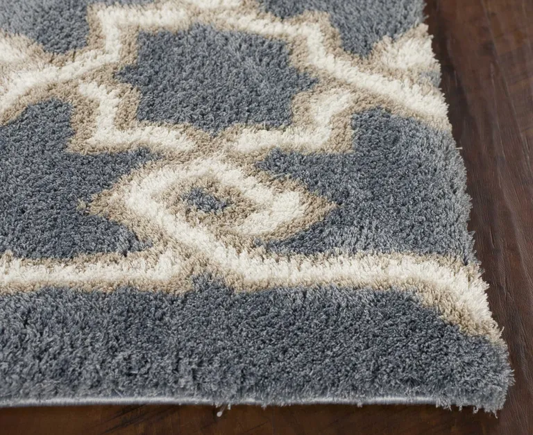 Microfiber Slate Blue Area Rug Photo 4