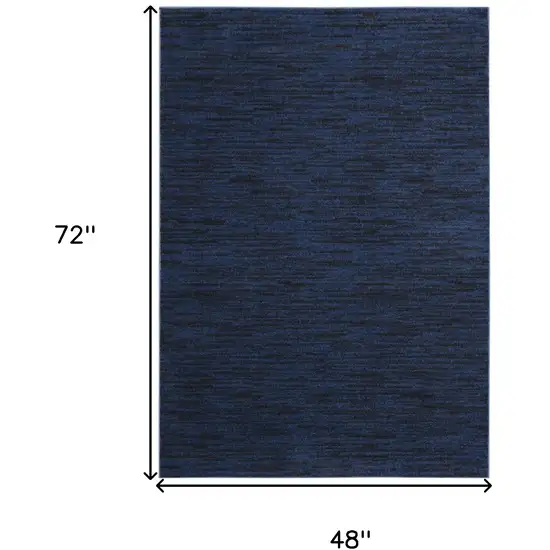 Midnight Blue Stain Resistant Indoor Outdoor Area Rug Photo 3