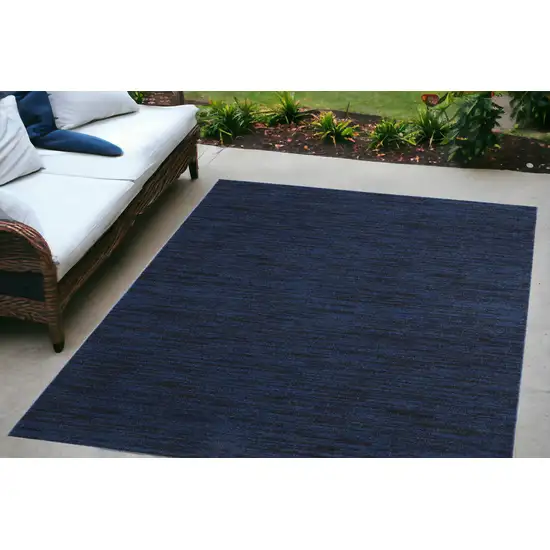 Midnight Blue Stain Resistant Indoor Outdoor Area Rug Photo 1