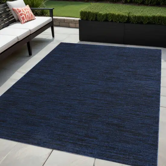 Midnight Blue Stain Resistant Indoor Outdoor Area Rug Photo 1