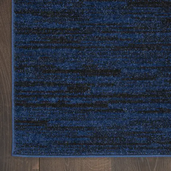 8' Midnight Blue Indoor Outdoor Runner Rug Photo 9