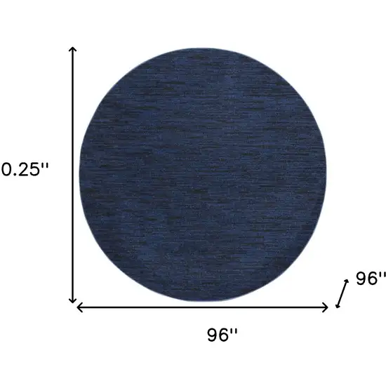 Midnight Blue Round Non Skid Indoor Outdoor Area Rug Photo 5