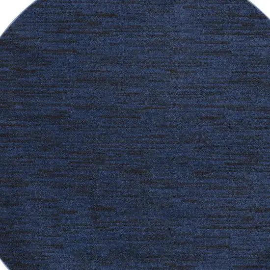 Midnight Blue Round Non Skid Indoor Outdoor Area Rug Photo 3