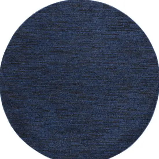 Midnight Blue Round Non Skid Indoor Outdoor Area Rug Photo 4