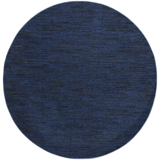 Midnight Blue Round Non Skid Indoor Outdoor Area Rug Photo 1